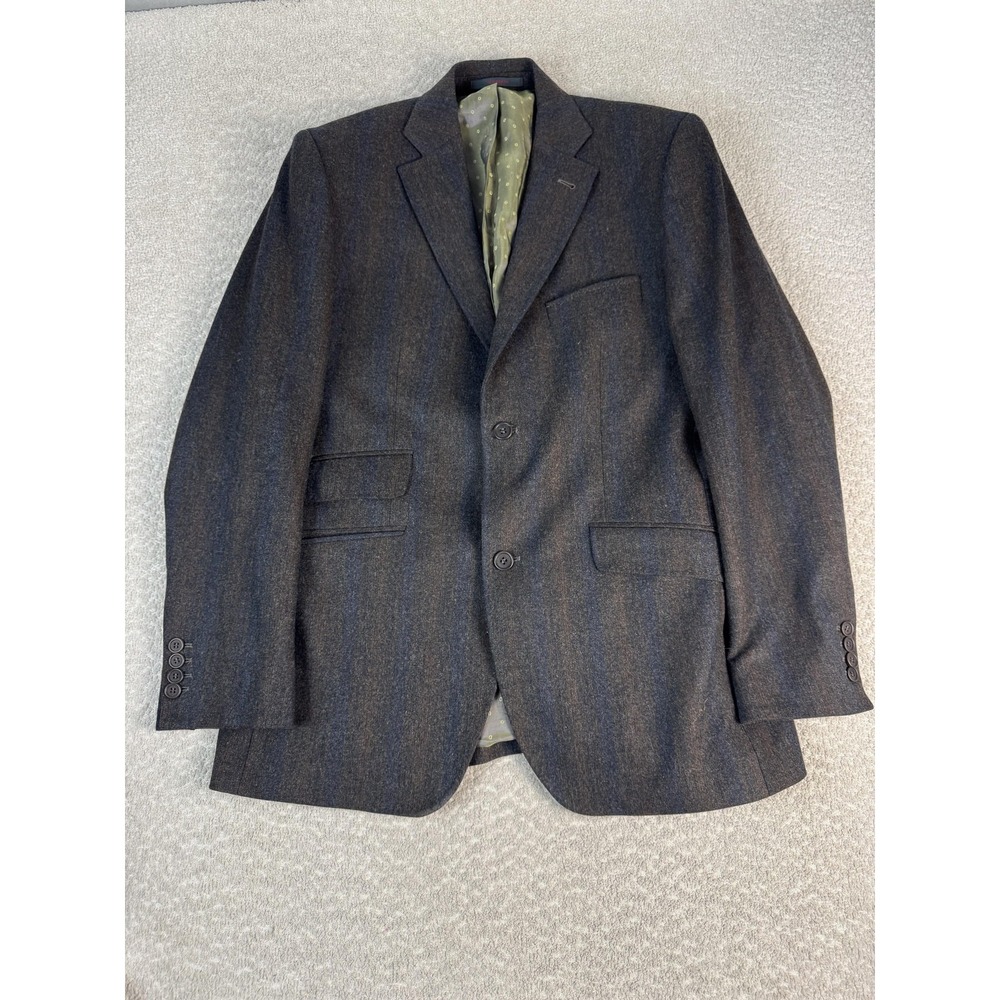 Ted‎ Baker Blazer Mens 42R Gray Wool Striped Endurance Two Button Sport Coat